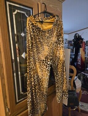 Leopard Print Women's Silky Polyester - Yellow/Brown